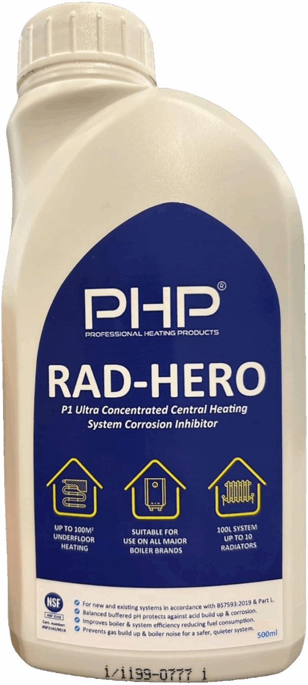 PHP RadHero P1 Ultra Concentrated Underfloor & Central Heating System Corrosion Inhibitor 500ml