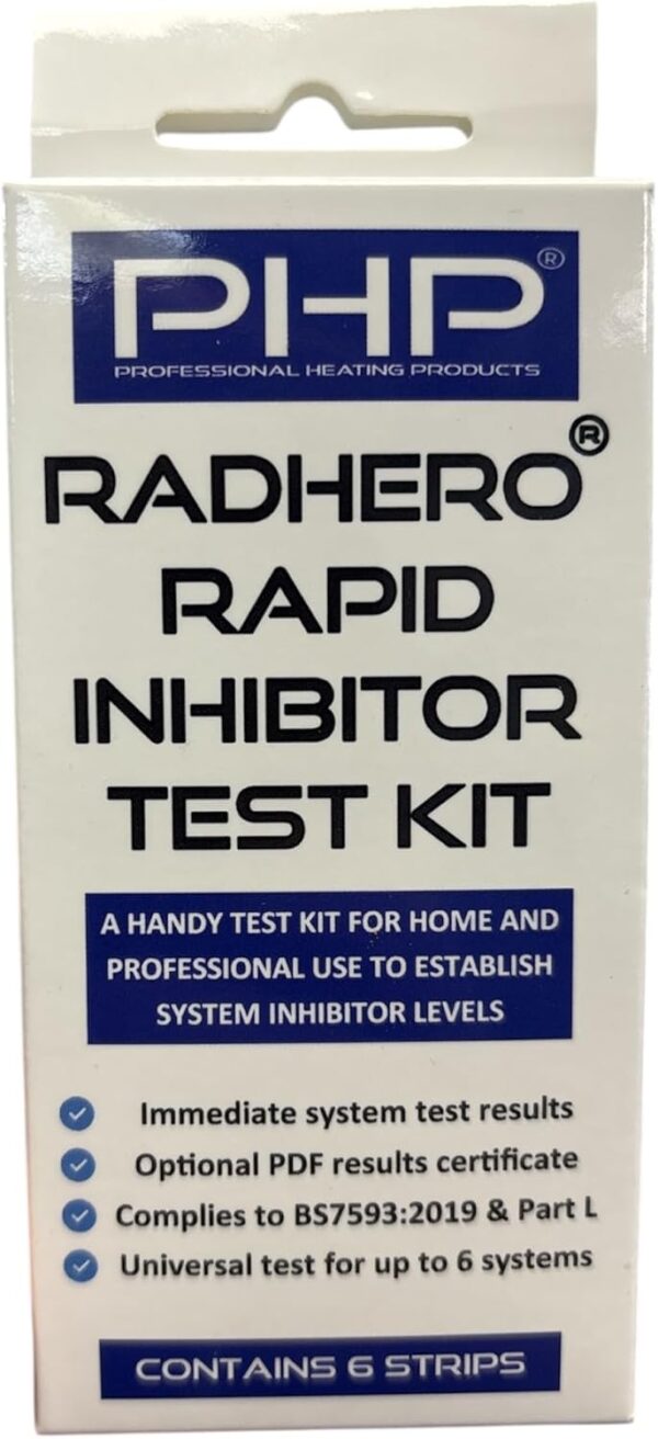 PHP Radhero Rapid Inhibitor 6 Test Kit Strips for Central Heating & Underfloor + PDF Certificate